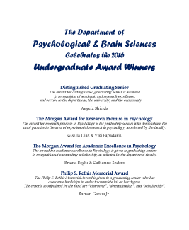 Undergraduate Award Winners event poster